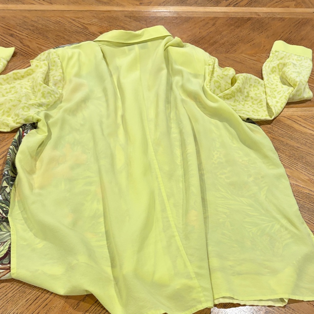 Vintage Diane Gilman Neon Tropical Animal Print Leopard Button-Up Blouse Size 2X - Picture 14 of 15